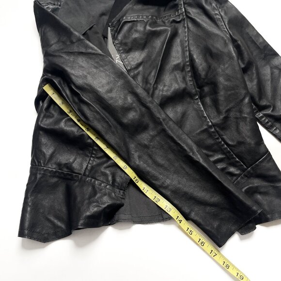 KZ_K Studio Drape Leather Jacket Black Size XS NEW NWT - Picture 13 of 13